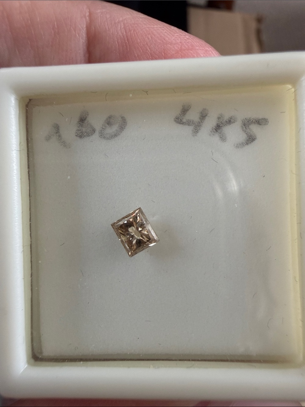 Champagne Princess-Cut Solitaire Natural Diamond